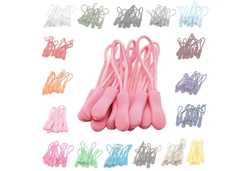 maDDma Reißverschluss 10 Zipperschlaufen Reißverschlussanhänger Verlängerung Farbwahl, babyrosa