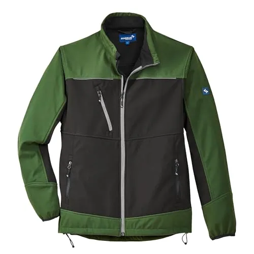 Scheibler Arbeitsjacke Herren Softshelljacke, Jacke Herren Übergangsjacke winddicht, wasserabweisende Outdoor-Jacken für Herren, Herbstjacke Herren mit Fleece-Innenseite, Schwarz/Oliv