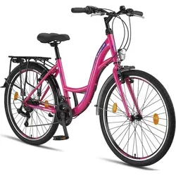 Licorne Bike Cityrad Stella Premium - Rosa 26 Zoll Fahrrad - Stilvolles 26 Zoll Cityrad in Rosa, ideal für den täglichen Stadtverkehr und bis 95 kg belastbar.