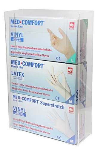 Handschuhboxenhalter Acryl 3-fach - Drogerie & Körperpflege – Praktischer, transparenter 3-fach Handschuhboxenhalter aus Acryl für eine ordentliche und platzsparende Aufbewahrung.