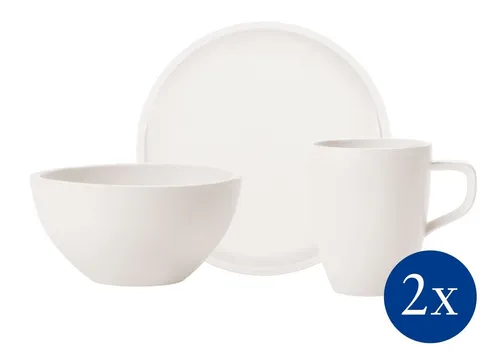 Villeroy & Boch Artesano Original Frühstücksset für Zwei, 6-teilig - Kombiservice aus hochwertigem Premium Porzellan, spülmaschinenfest und ideal für stilvolle Brunchmomente.