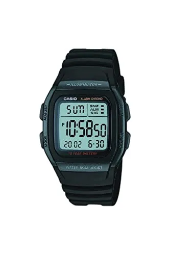 Casio W-96H-1B Illuminator - Sportliche Herrenuhr mit Dual Time - Armbanduhr für Herren, wasserdicht bis 50m, ideal für Sport und Freizeit, mit praktischer Dual Time und beleuchtetem Zifferblatt für optimale Sichtbarkeit.