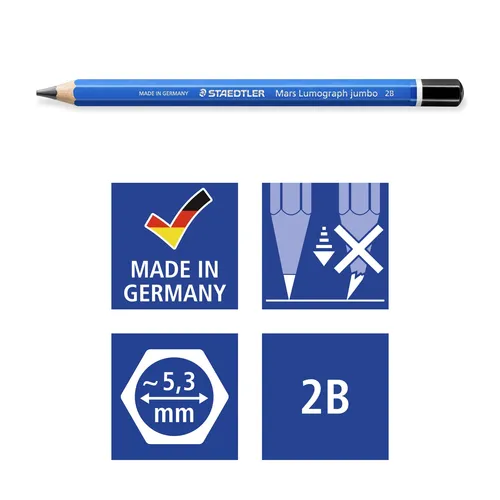 STAEDTLER 100J-2B Jumbo-Bleistifte von Mars Lumograph