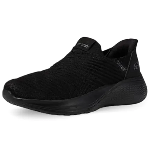 Skechers Slip-Ins Bobs Infinity - Daily 117508-BBK, Damen Sneaker in Schwarz - Halbschuhe für Damen mit innovativer Slip-ins™ Technologie für handfreies Tragen und exklusivem Heel Pillow™ für optimalen Halt. 100% vegan und maschinenwaschbar, ideal für den entspannten Alltag.