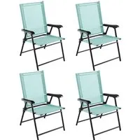 COSTWAY 4er Set Gartenstühle in türkis von Costway