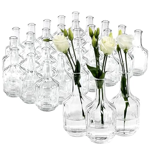 Vintage Vasen mit Rillen & Glanz (Tischdeko Set, gewählte Menge:35) – Väschen als Deko für Hochzeit, Feier & Events - kleine Tischvasen Minivasen