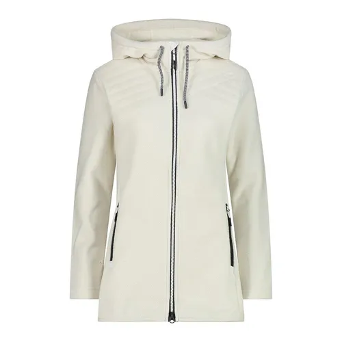 CMP Woman Jacket FIX Hood b.co gesso (A143) 44 - Funktionsjacke für Damen mit Feel Warm Flat Wattierung, hält auch bei Nässe warm. Ideal für Freizeit und Alltag, mit elastischen Kanten und praktischen Reißverschlusstaschen.