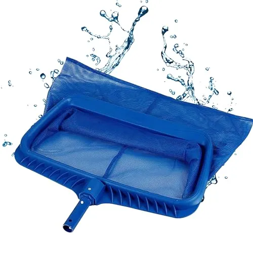 HAFIX Pool Kescher Poolkescher Poolzubehör Reinigung. Kescher Pool Teich Poolpflege feinmaschig. Teichkescher Pool Reiniger für Schwimmbad Pool Fischteich. Laubkescher Algen Planschbecken in blau.
