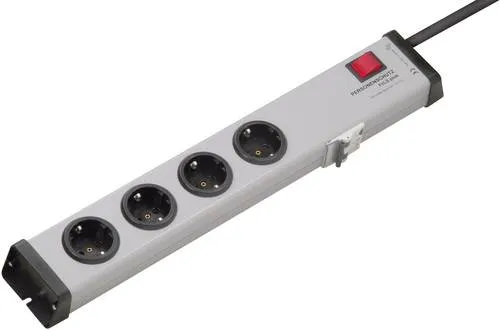 Ehmann 0250x00042301 Steckdosenleiste mit Schalter 4fach Grau Schutzkontakt 1St.