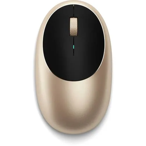 Satechi M1 Maus Bluetooth Optisch Gold 1200 dpi - Moderne Bluetooth-Maus für PC und Laptop, ergonomisch gestaltet für Links- und Rechtshänder, mit einer Reichweite von bis zu 10 Metern und USB-C Aufladung für maximale Flexibilität.