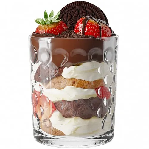 KONZEPT Dessertgläser 6-teiliges Set aus Glas, 240ml, große Gläser für Nachtisch, ideal für Panna Cotta, Tiramisu, Pudding, Joghurt-Müsli und Schichtdesserts