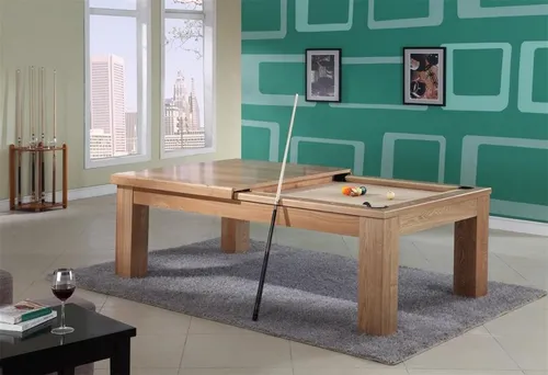 Pooltisch Billardtisch 2-in-1 mit Abdeckung