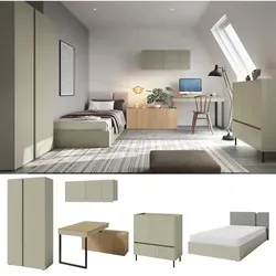 QMM TraumMöbel Jugendzimmer, Eukalyptusholz, Eiche, Holzwerkstoff, 120x88x200 cm, Kinder- & Jugendzimmer, Jugendmöbel, Komplette Kinder- & Jugendzimmer