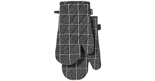 Ladelle Eco Check Ofenhandschuhe, anthrazit, 2 Stück in grau von Ladelle