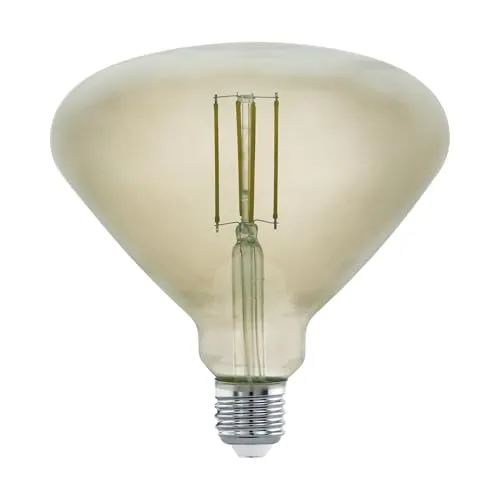 EGLO LED E27 dimmbar, Smoky Vintage Glühbirne in MID Size Ø 15 cm, Lampe für Retro Beleuchtung, 4 Watt (entspricht 30 Watt), 360lm, E27 warmweiß, 3000 K, Leuchtmittel, Edison Glühlampe, BR150