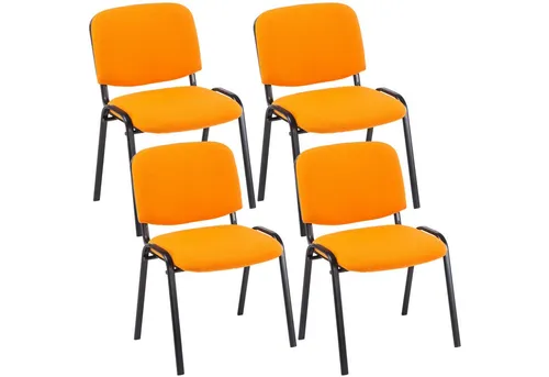 4er Set Besucherstuhl Ken in Orange