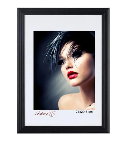 IDEAL TREND Artos Holz Bilderrahmen Acrylglas Plexi Lifestyle Foto Rahmen Collage Wanddeko Poster: Farbe: Schwarz | Format: 50x70