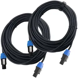 Pronomic pro-line BOXSP1-10 Lautsprecherkabel 10m 2er Set - HiFi-Kabel mit 2-Pol Speakon-kompatiblen Steckern, ideal für professionelle Anwendungen, langlebig und mit Kabelklette für Ordnung.