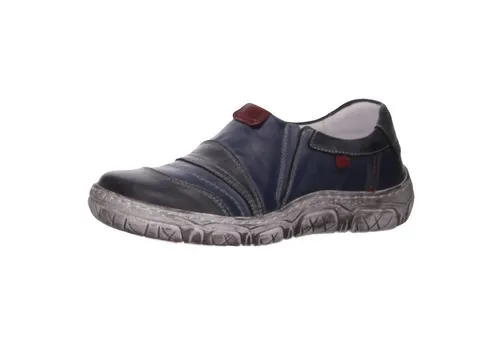 Krisbut Straßenslipper (Trott) in Blau, Gr. 37 - Eleganter Damen Slipper aus hochwertigem blauem Glattleder mit elastischen Einsätzen für einfachen Einstieg. Der Wechselfußbett sorgt für individuellen Komfort – ideal für vielseitige Anlässe.