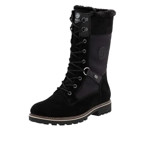 Remonte Damen D8474 Stiefelette, Schwarz, 40 EU - Wanderschuhe mit Komfortweite, wärmender Thermozwischensohle und wasserabweisendem Material – ideal für kalte Tage!