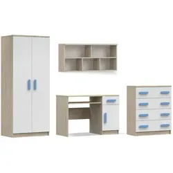 Deine Möbel 24 Kinderzimmer-Set Inge III, Weiß & Sonoma Eiche - Praktisches Kinderzimmer-Set mit modernem Design: Die Möbel Inge III bieten stilvolle Lösungen für jedes Kinderzimmer. Hochwertige Materialien und flexible Kombinationen sorgen für Langlebigkeit und individuelle Gestaltungsmöglichkeiten.