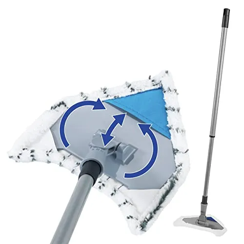 WENKO Multiflex-Wischer - Nass- & Trockenmopps für den Haushalt, mit Teleskopstiel und MultiFlex Gelenk für müheloses Putzen in Ecken und auf verschiedenen Oberflächen.