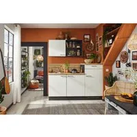 pino Küchenzeile 180 cm Weiß mit Geräteschrank rechts