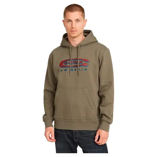 G-STAR Hoodie Old Skool Logo braun XL (56/58) - Herren-Sweatjacke mit lässigem Relaxed Fit, aus pflegeleichtem Material mit Kängurutasche und Kapuze – perfekt für den urbanen Look.