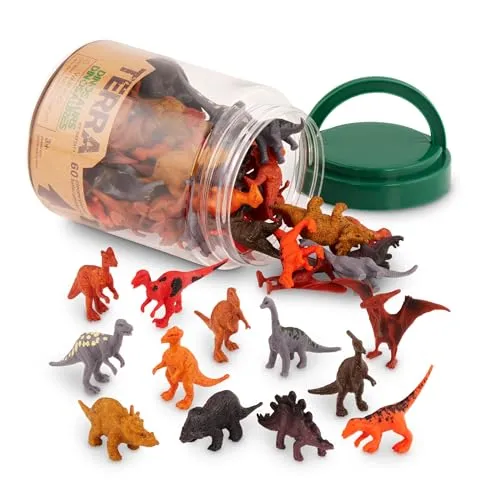 Terra Dinosaurier Figuren Sammlung 60-teilig – Spielzeug Set für Kinder ab 3 Jahren