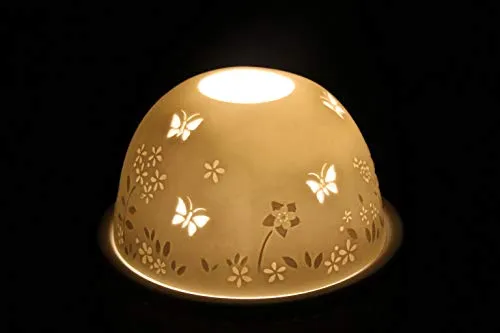 Schmetterling Teelichthalter Lithophanie Porzellan Dome Light 805108