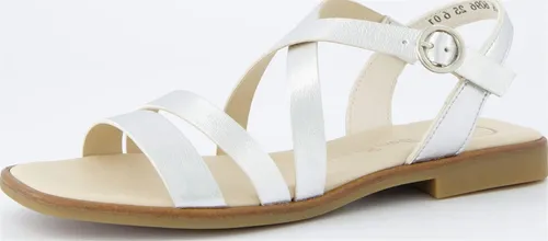 Paul Green Sandalen Leder Riemchensandalette silberfarben - Wanderschuhe mit 2 cm Blockabsatz, aus hochwertigem Leder, ideal für lässige Sommerlooks und bequemes Tragen.