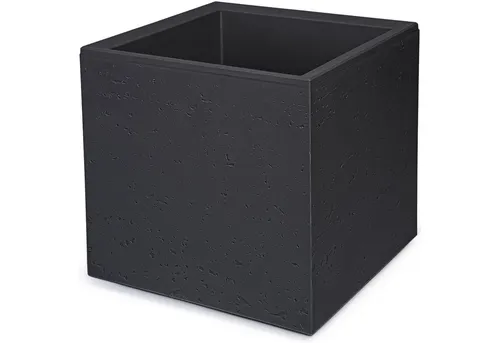 KONZEPT Pflanzkübel Großer auf Rollen - 30x30x30cm, für außen, quadratisch, in Beton-Optik, mobil – ideal für Garten, Terrasse und Balkon, recyceltem Material