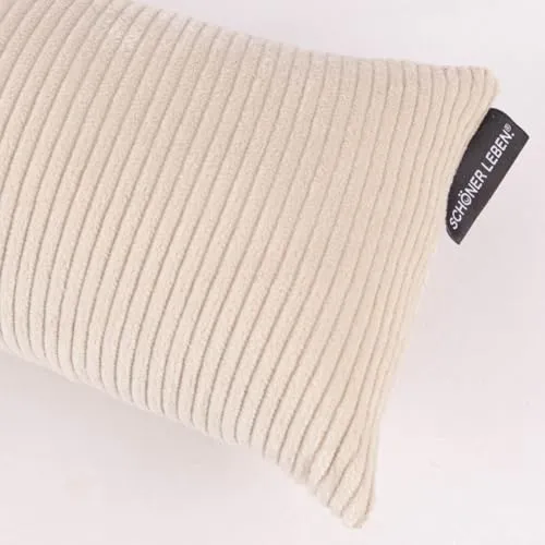 SCHÖNER LEBEN. Zugluftstopper Baumwollcord grob Hellbeige 80cm - Hält kalte Luft draußen und sorgt für ein kuschelig warmes Zuhause! Der handgefertigte Zugluftstopper aus 100% Baumwollcord ist energieeffizient und passt sich jedem Einrichtungsstil an. Waschmaschinengeeignet für einfache Pflege.