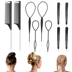 10-teiliges Haar Styling Kamm Set mit Toupierbürste, Borstenbürste und