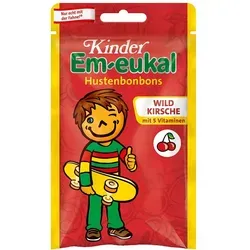 Em-eukal Kräuterbonbons Kinder Wildkirsche – 36 Stück - Leckere Hustenbonbons mit fruchtigem Wildkirschgeschmack. Vegan und aus hochwertigen Zutaten, ideal für unterwegs. Praktische Kleinpackung mit Wiederverschluss.