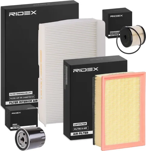 RIDEX Filterset Inspektionspaket Filtersatz passend für PEUGEOT 307 (3A/C) 307 SW (3H) 307 Break (3E) 307 SW Kasten/Kombi (3E, 3H) für CITROËN C4 I