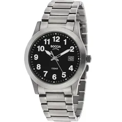 Boccia Herren Analog Quarz Uhr 3619-03 - Armbanduhr für Herren mit titan-gehäuse und kratzunempfindlichem Mineralglas, hautfreundlich und antiallergisch, ideal für den täglichen Gebrauch.