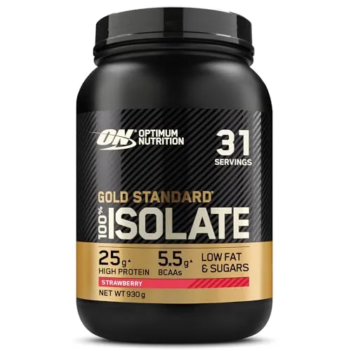 Optimum Nutrition Gold Standard 100% Molkenprotein Erdbeergeschmack - Protein Shakes & Muskelaufbau mit 25 g hochwertigem Molkenisolat pro Portion, ideal für den Muskelaufbau und Erhalt von Muskelmasse, wenig Zucker und Fett.