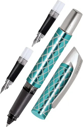 ONLINE Campus Ergonomischer Schulfüller + Patronen-Rollerball Set Türkis 3-tlg