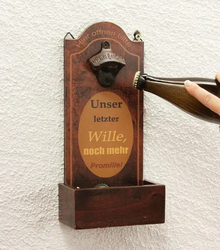 DanDiBo Flaschenöffner mit Auffangbehälter Holz 5093 von DanDiBo