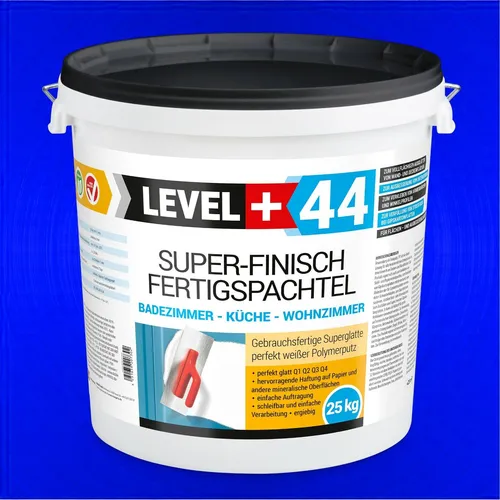 Spachtelmasse Q4 Super Finish 25kg - Mörtel, Putz, Zement & Gips - Gebrauchsfertige und schnelltrocknende Spachtelmasse für perfekte Oberflächen mit einer Trockendauer von nur 6 Stunden.