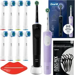 Oral-B Vitality PRO D103 Duo Set Schwarz Weiß mit 8 Aufsätzen