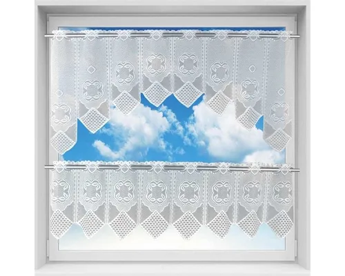 Arsvita Vorhang Mona (1 St), Stangendurchzug, halbtransparent, 2 teiliges Bistrogardinen-Set in Spitzenoptik