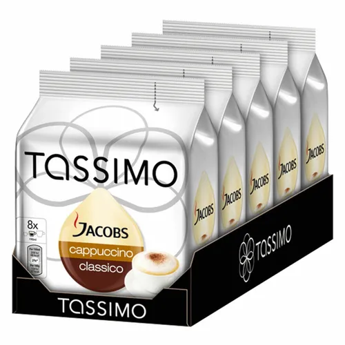 TASSIMO JACOBS Cappuccino,Kaffee,KaffeeKAPSEL,Gemahlen, Röstkaffee, 5x16 T-DISCS