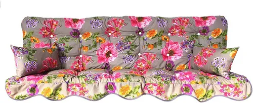 Kühnemuth Auflagekissen Set für Hollywoodschaukeln 180x50 cm - Design 922 - Sitzkissen für Hollywoodschaukeln, mit weicher Flocken Weichschaum-Polsterung für höchsten Komfort und eine stilvolle Gestaltung Ihres Außenbereichs.