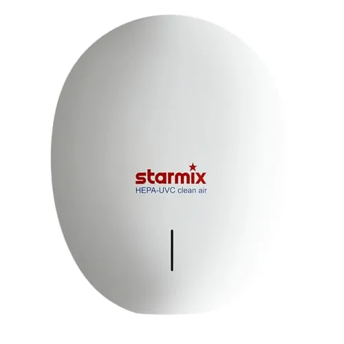 Starmix Warmluft-Händetrockner T-C BL HEPA - Händetrockner mit HEPA Filter und UV-C Lampe, trocknet Hände in unter 12 Sekunden und reinigt die Raumluft – hygienisch und energieeffizient!