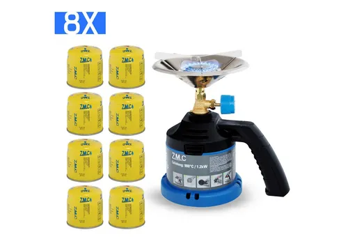 ZMC Gaskocher 1-flammig mit Griff und Kohleanzünder