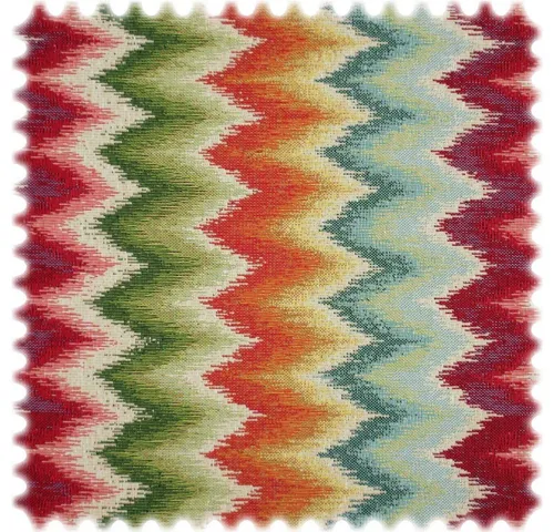 Heiro Stoff Jacquard Flachgewebe Möbelstoff Rainbow ZigZac, Polsterstoff Meterware - Breite:140 cm