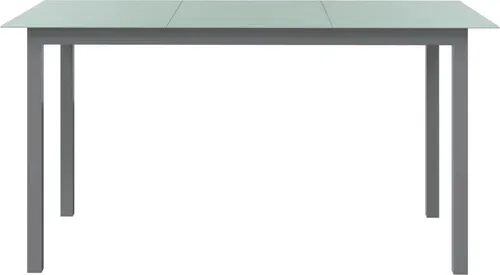 vidaXL Gartentisch Hellgrau 150x90 cm aus Aluminium und Glas - Gartentisch für Garten, Balkon oder Terrasse mit stabilem Aluminiumgestell und pflegeleichter Glasplatte – ideal für gesellige Essensrunden im Freien.