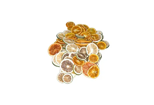 Deko AS Bastelnaturmaterial Früchtemix Zitrus - gelb-grün-orange - 1 Beutel mit 250g, diverse Trockenfrüchte